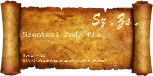 Szentesi Zsófia névjegykártya