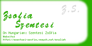 zsofia szentesi business card